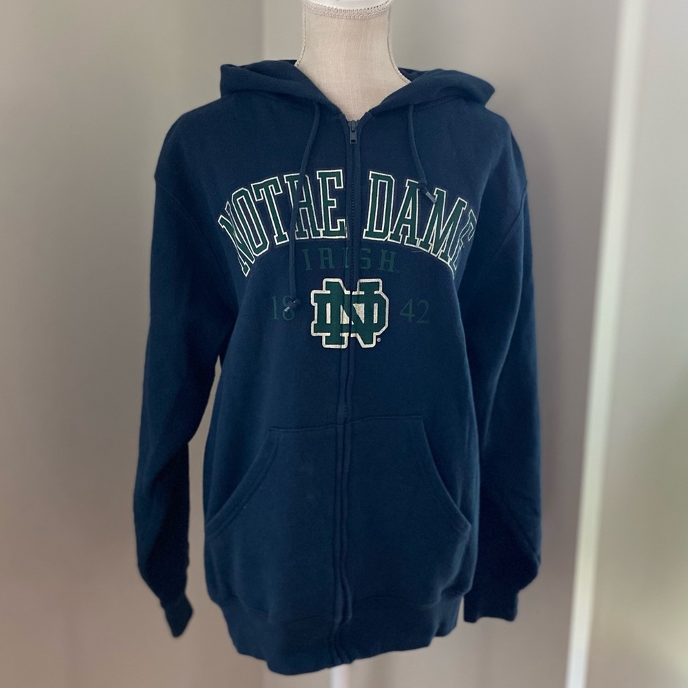 Jansport Notre Dame Navy Zip Front Hoodie